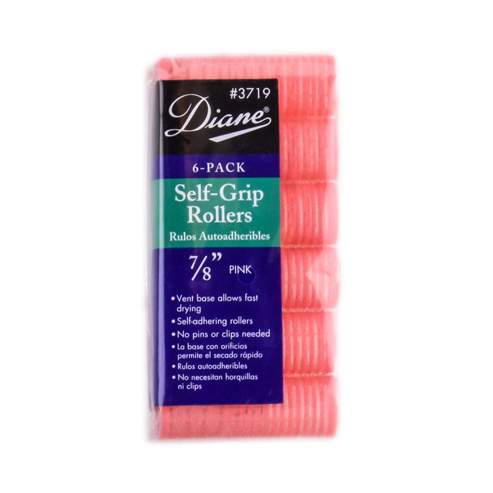 dia67-6-pack - Diane Self Grip Pink Rollers-image1