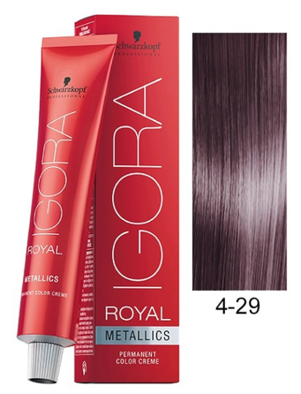 4 - 29 / Medium Brown Ash Violet, Schwarzkopf Igora Royal