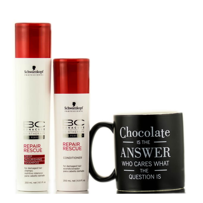 Schwarzkopf BC Bonacure Repair Rescue Duo & Hot Chocolate Mug Set