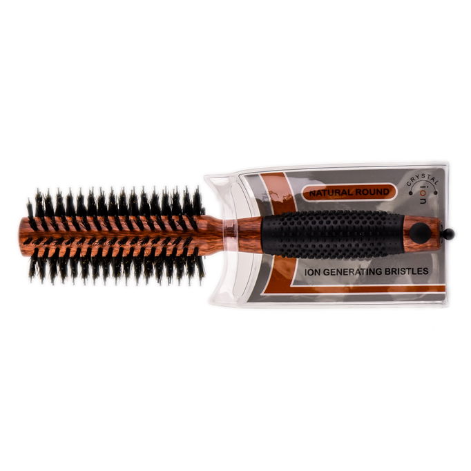 Via Crystal Ion Round Wood Boar Brushes, Rosewood Finish Via Crystal Ion Round Wood Boar Brushes, Rosewood Finish