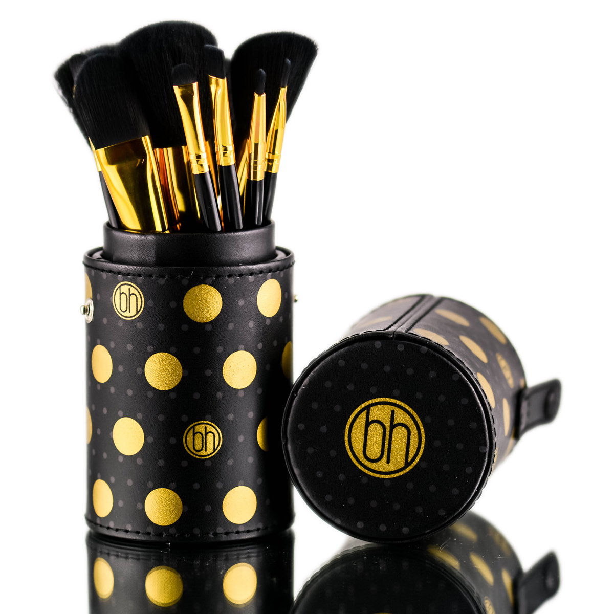 bhc51-black - BH Cosmetics Dot Collection 11 PC Brush Set-image1
