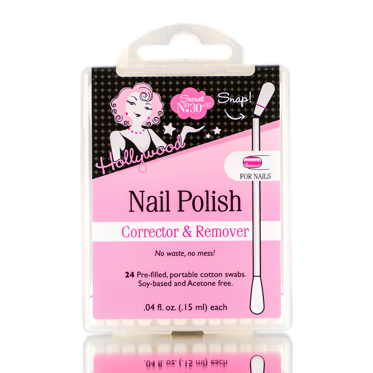hfs18-24-swabs - Hollywood Fashion Secrets Nail Polish Corrector & Remover-image1