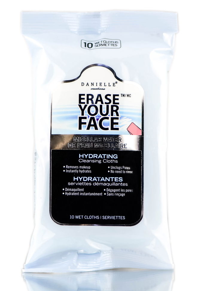 Danielle Creations Erase Your Face Micellar Water Hydrating Cleansing Cloths