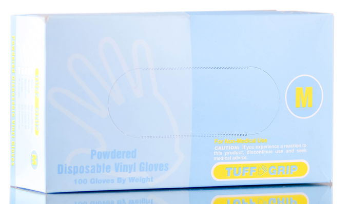 Tuff Grip Powdered Disposable Vinyl Gloves
