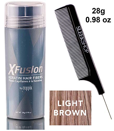 Xfusion KERATIN HAIR FIBERS (w/ comb) Fills Thin Areas, Conceal Hair Loss, Thick