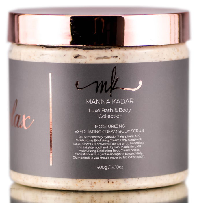 Manna Kadar Relax Luxe Bath & Body Collection Moisturizing Exfoliating Cream Body Scrub