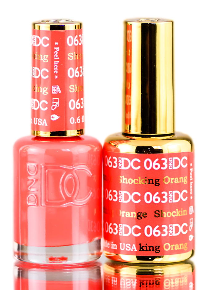 DND DC Oranges GEL POLISH DUO, Gel Lacquer 0.5 oz + Matching Nail Polish Color 0.5 oz, Daisy Nails