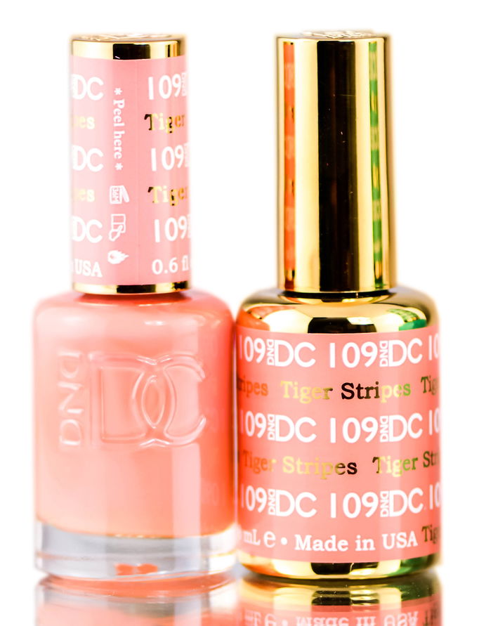 DND DC Oranges GEL POLISH DUO, Gel Lacquer 0.5 oz + Matching Nail Polish Color 0.5 oz, Daisy Nails