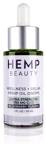 HempBeauty Wellness + Relax Hemp Blueberry Oil Drops