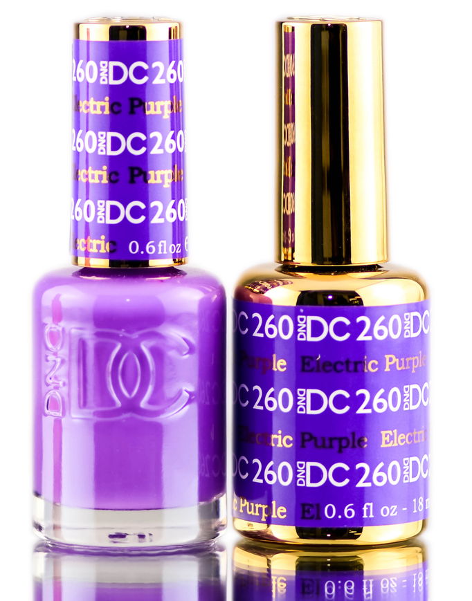 DND DC Purples GEL POLISH DUO, Gel Lacquer 0.5 oz + Matching Nail Polish Color 0.5 oz, Daisy Nails