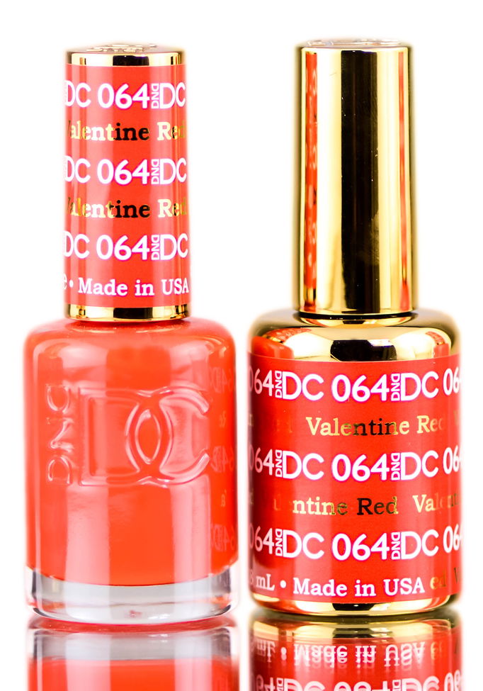DND DC Reds GEL POLISH DUO, Gel Lacquer 0.5 oz + Matching Nail Polish Color 0.5 oz, Daisy Nails