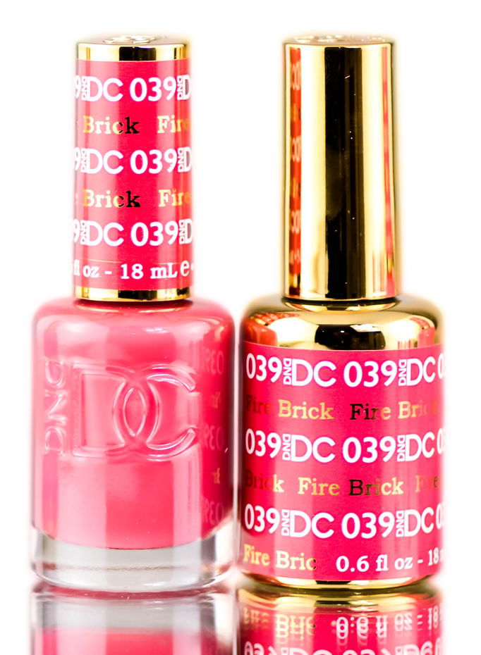 DND DC Reds GEL POLISH DUO, Gel Lacquer 0.5 oz + Matching Nail Polish Color 0.5 oz, Daisy Nails