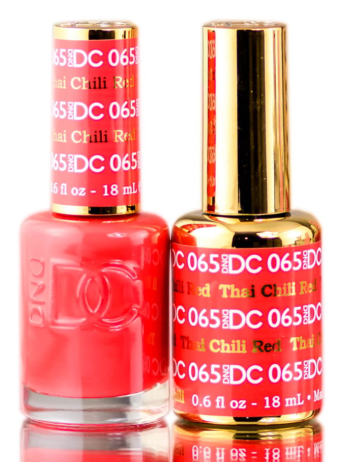 DND DC Reds GEL POLISH DUO, Gel Lacquer 0.5 oz + Matching Nail Polish Color 0.5 oz, Daisy Nails