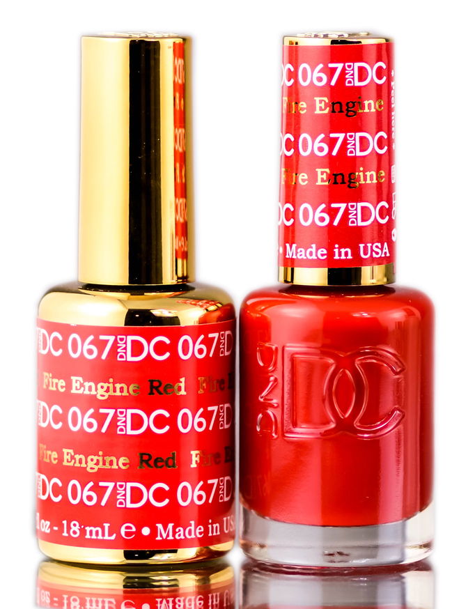 DND DC Reds GEL POLISH DUO, Gel Lacquer 0.5 oz + Matching Nail Polish Color 0.5 oz, Daisy Nails