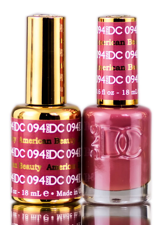 DND DC Reds GEL POLISH DUO, Gel Lacquer 0.5 oz + Matching Nail Polish Color 0.5 oz, Daisy Nails