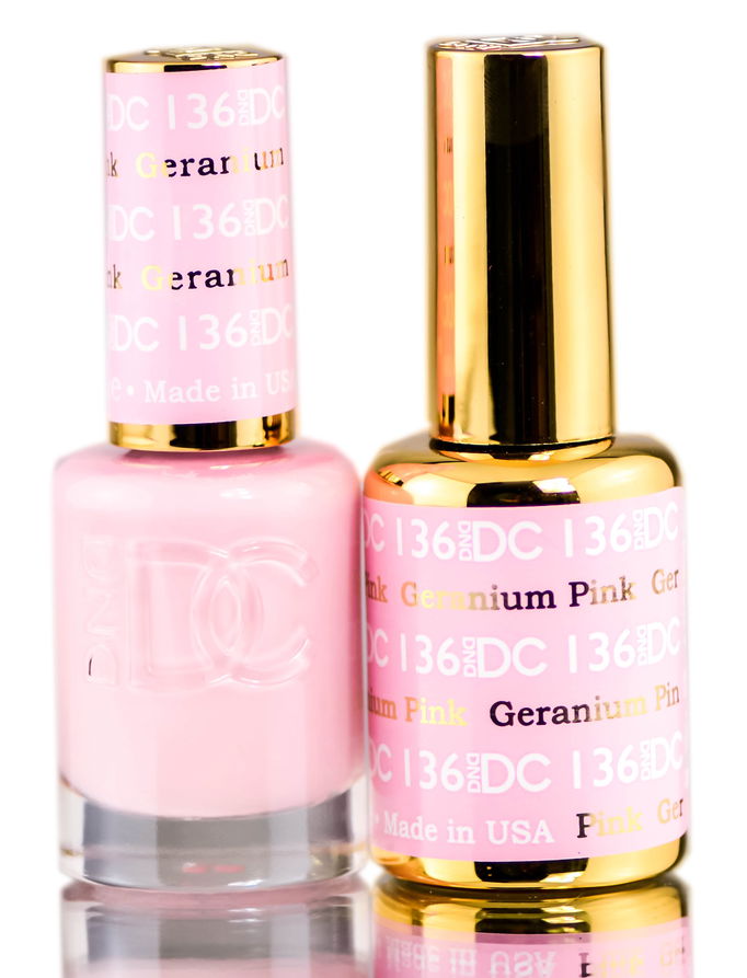 DND DC Pinks GEL POLISH DUO, Gel Lacquer 0.5 oz + Matching Nail Polish Color 0.5 oz, Daisy Nails