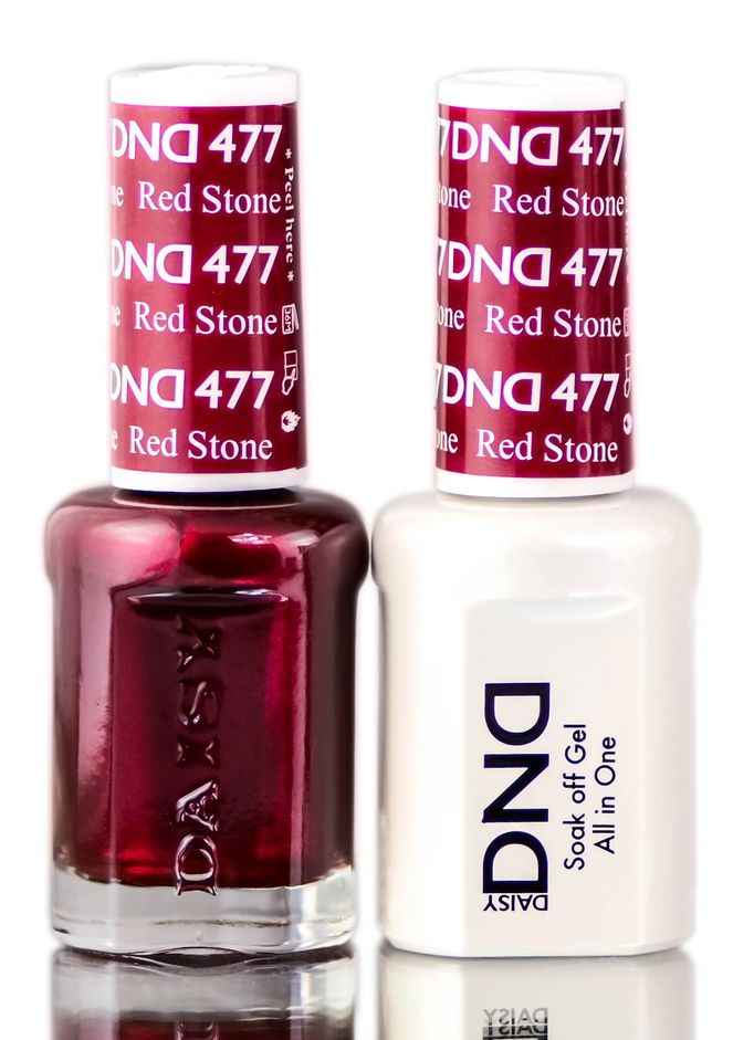 Daisy DND Reds Soak Off GEL POLISH DUO, All In One Gel Lacquer + Matching Nail Polish Color