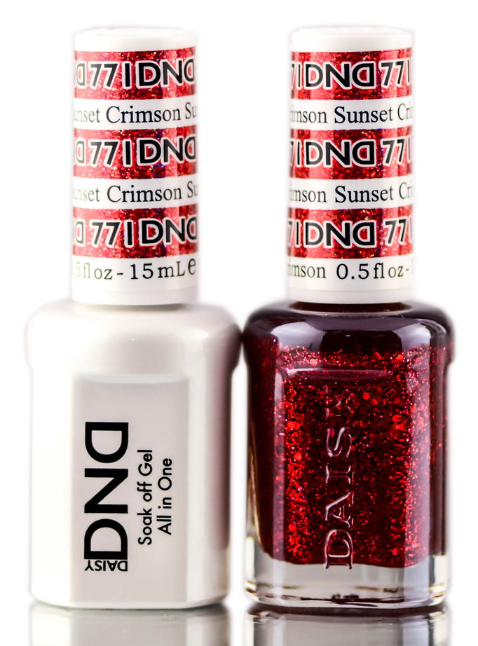 Daisy DND Reds Soak Off GEL POLISH DUO, All In One Gel Lacquer + Matching Nail Polish Color
