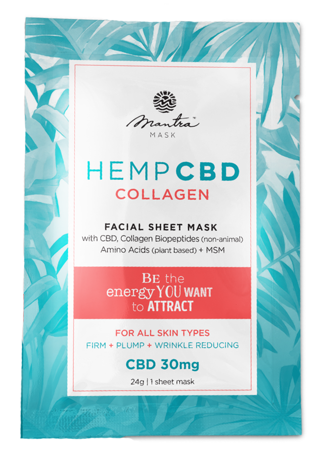 Mantra Mask Hemp CBD Collagen Facial Sheet Mask