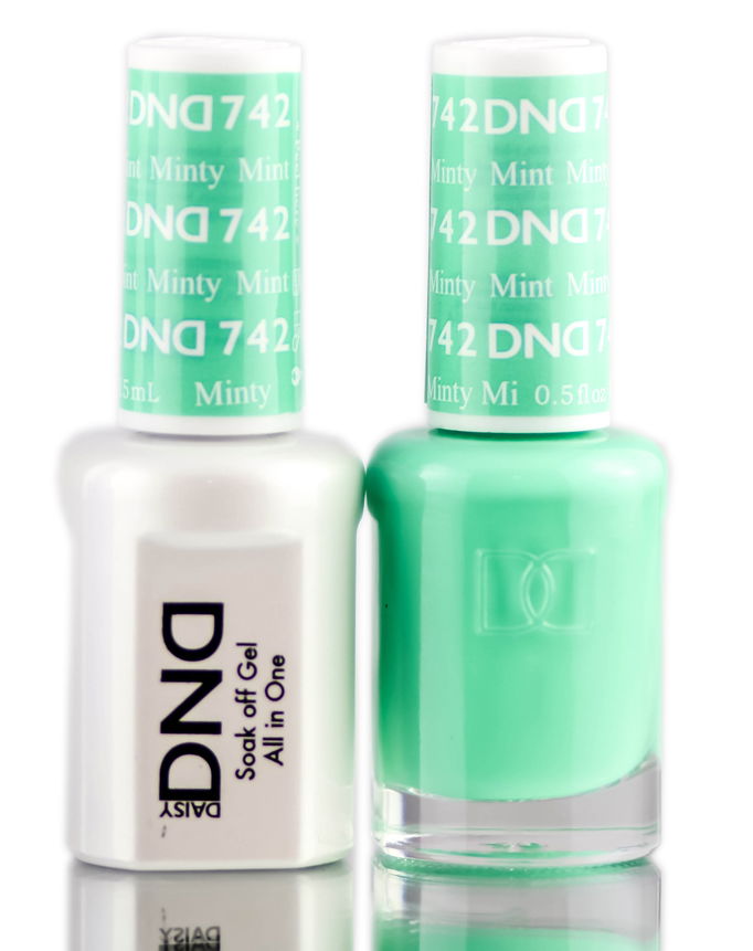 Daisy DND Blues & Greens Soak Off GEL POLISH DUO, All In One Gel Lacquer + Matching Nail Polish Color