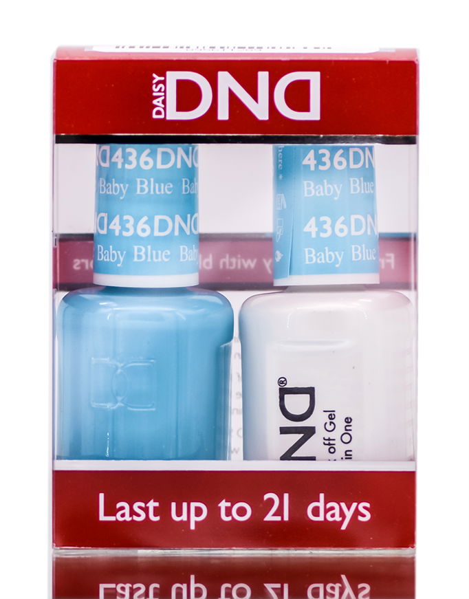 Daisy DND Blues & Greens Soak Off GEL POLISH DUO, All In One Gel Lacquer + Matching Nail Polish Color