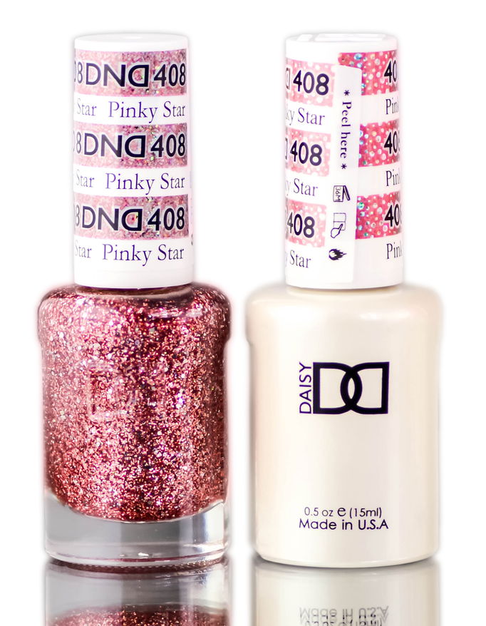 Daisy DND Pinks & Oranges Soak Off GEL POLISH DUO, All In One Gel Lacquer + Matching Nail Polish Color