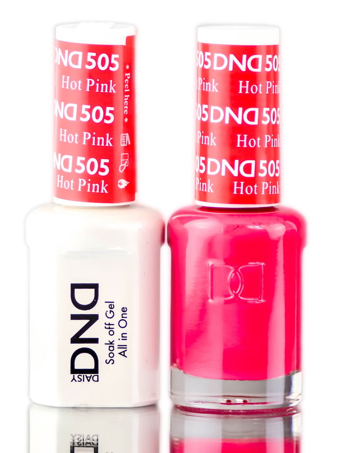 Daisy DND Pinks & Oranges Soak Off GEL POLISH DUO, All In One Gel Lacquer + Matching Nail Polish Color