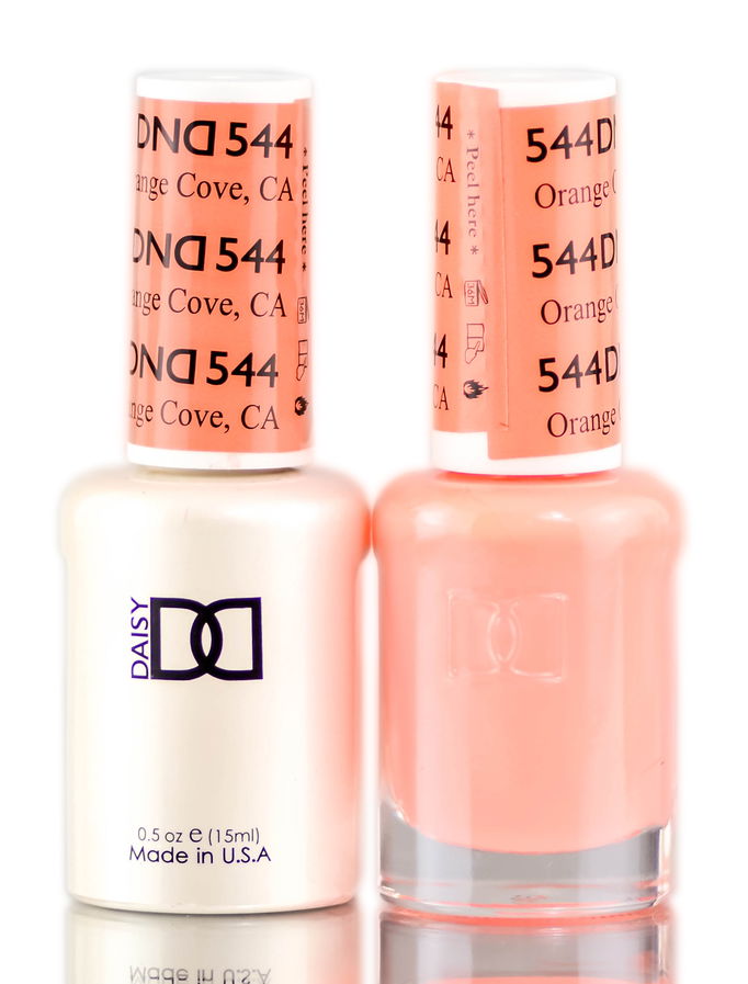 Daisy DND Pinks & Oranges Soak Off GEL POLISH DUO, All In One Gel Lacquer + Matching Nail Polish Color