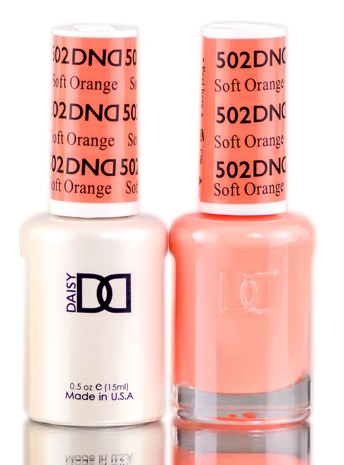 Daisy DND Pinks & Oranges Soak Off GEL POLISH DUO, All In One Gel Lacquer + Matching Nail Polish Color