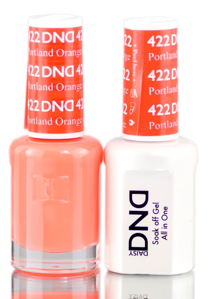 Daisy DND Pinks & Oranges Soak Off GEL POLISH DUO, All In One Gel Lacquer + Matching Nail Polish Color