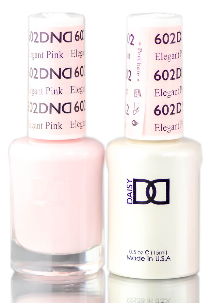 Daisy DND Pinks & Oranges Soak Off GEL POLISH DUO, All In One Gel Lacquer + Matching Nail Polish Color