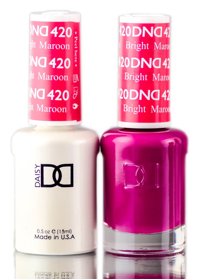 Daisy DND Pinks & Oranges Soak Off GEL POLISH DUO, All In One Gel Lacquer + Matching Nail Polish Color