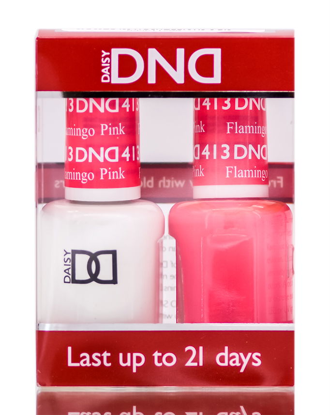 Daisy DND Pinks & Oranges Soak Off GEL POLISH DUO, All In One Gel Lacquer + Matching Nail Polish Color
