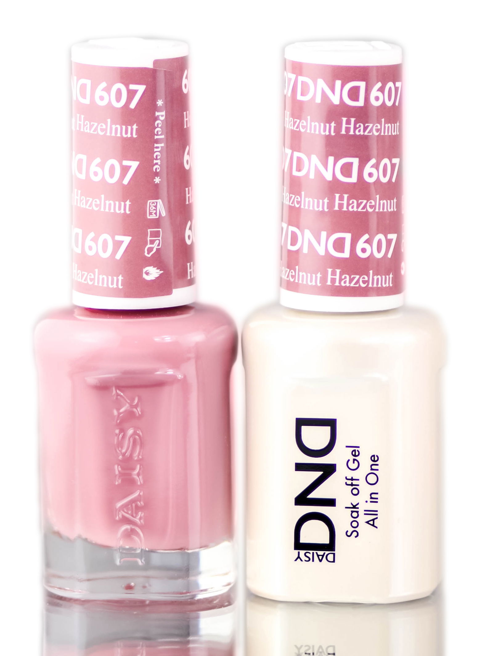Hazelnut (607), Daisy DND Neutrals Soak Off GEL POLISH DUO, All In