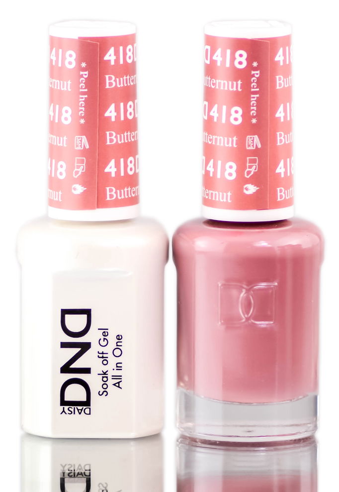 Daisy DND Neutrals Soak Off GEL POLISH DUO, All In One Gel Lacquer + Matching Nail Polish Color