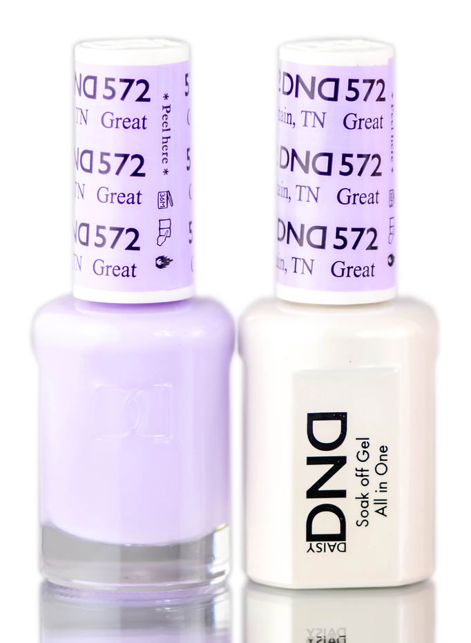 Daisy DND Purples Soak Off GEL POLISH DUO, All In One Gel Lacquer + Matching Nail Polish Color