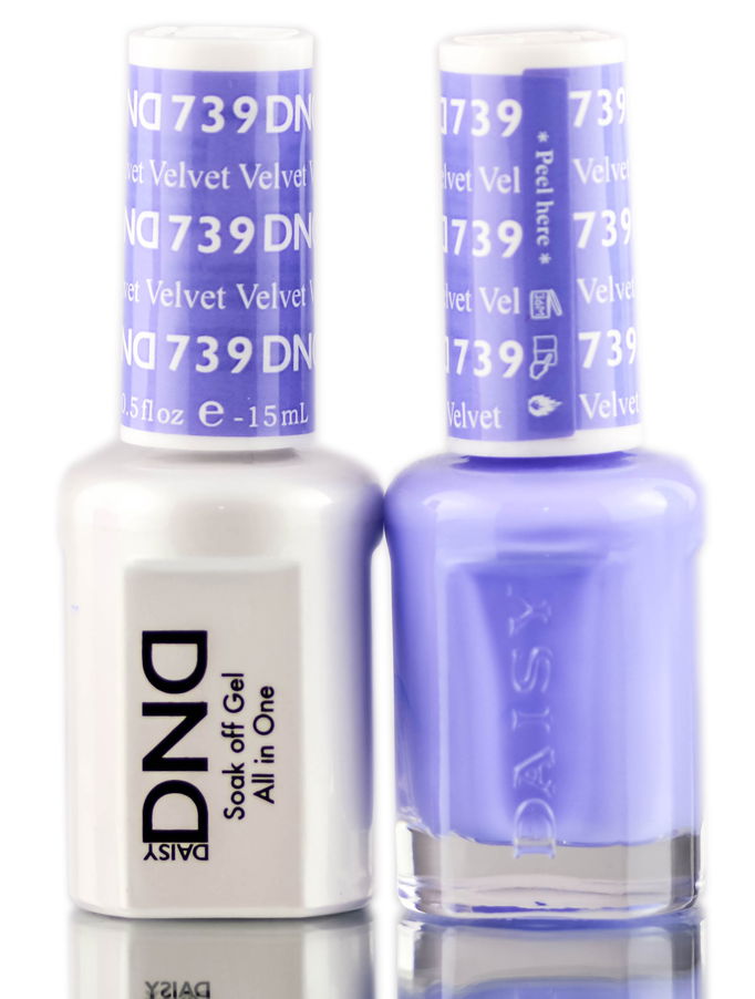 Daisy DND Purples Soak Off GEL POLISH DUO, All In One Gel Lacquer + Matching Nail Polish Color