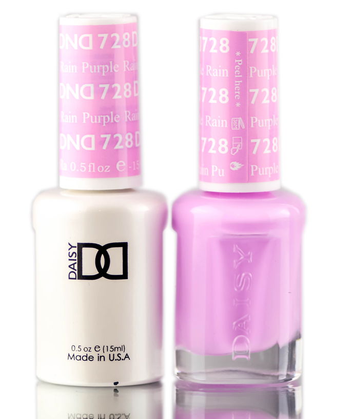 Daisy DND Purples Soak Off GEL POLISH DUO, All In One Gel Lacquer + Matching Nail Polish Color