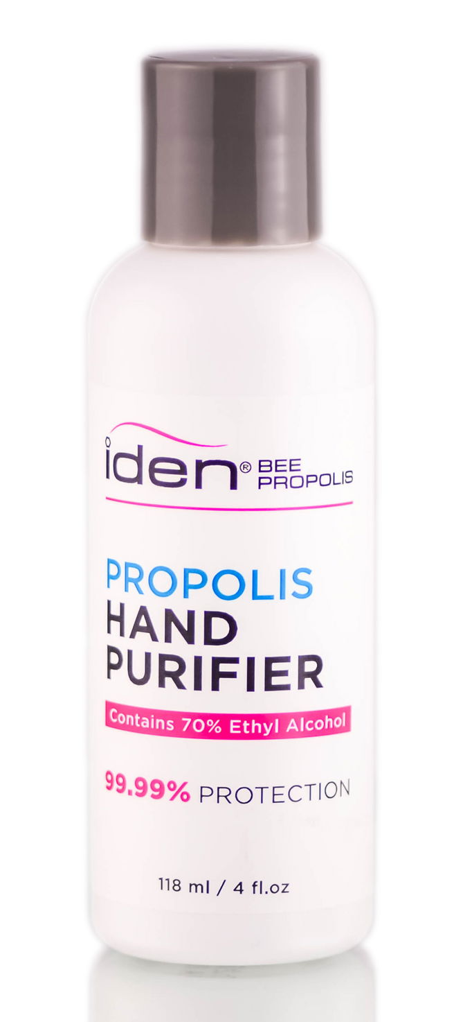 Iden Bee Propolis Hand Purifier, 70% Ethyl Alcohol (99.99% Protection) with Aloe