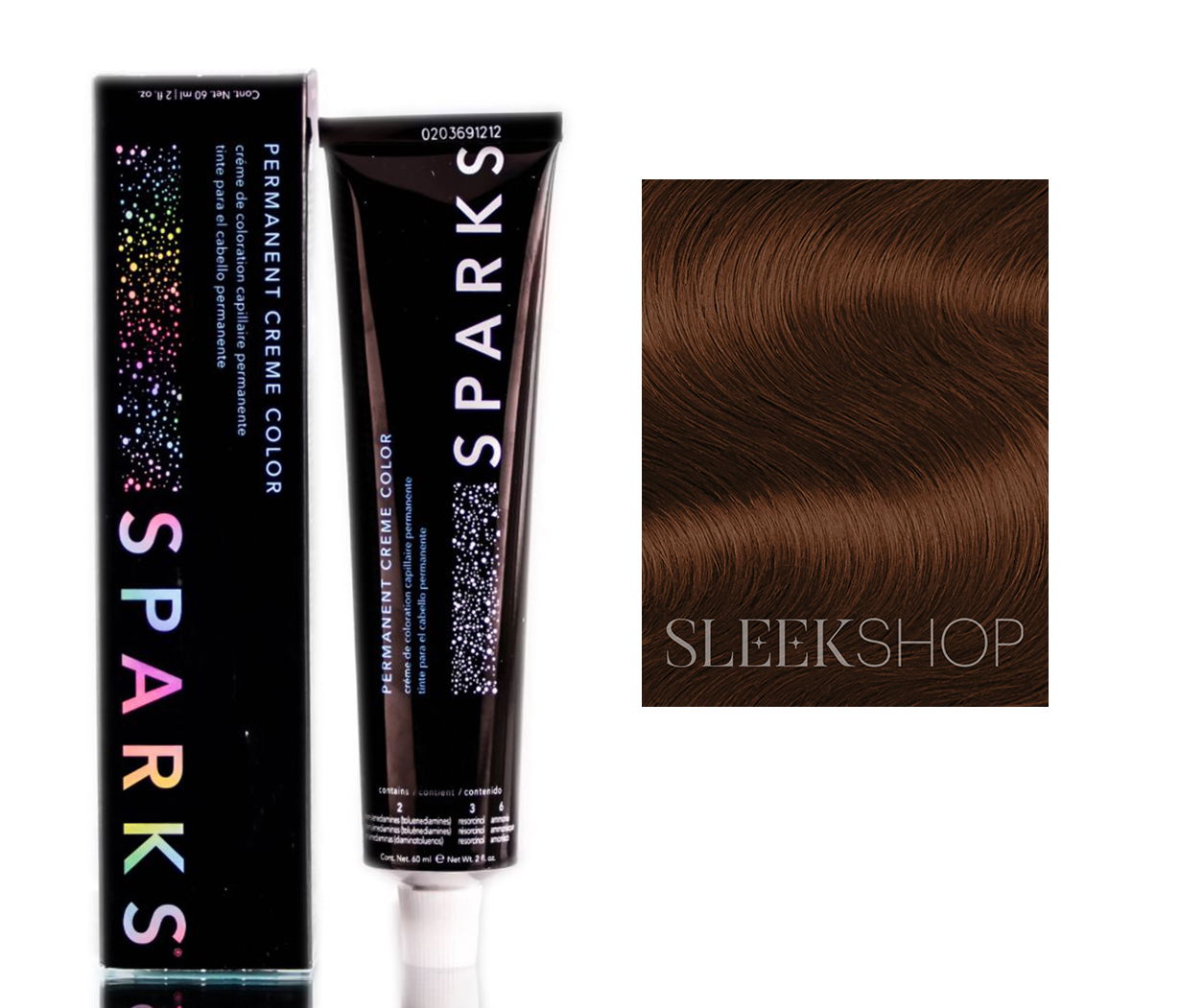 6.48 - Dark Blonde Copper Chocolate, Sparks Permanent Creme Color