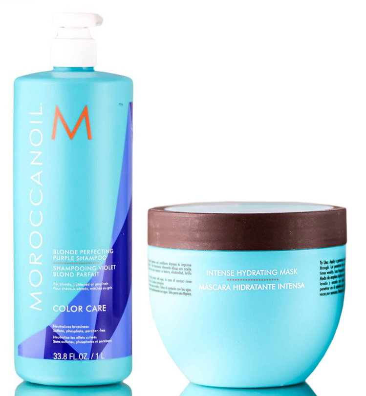 mco-set-30 - MoroccanOil Blonde Perfecting Shampoo & Hydrating Mask-image1