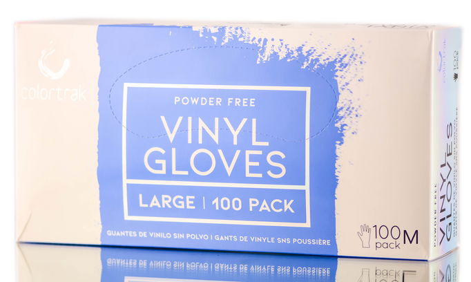 Colortrak Clear Powder Free Vinyl Gloves