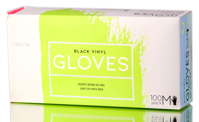 Colortrak Black Vinyl Gloves