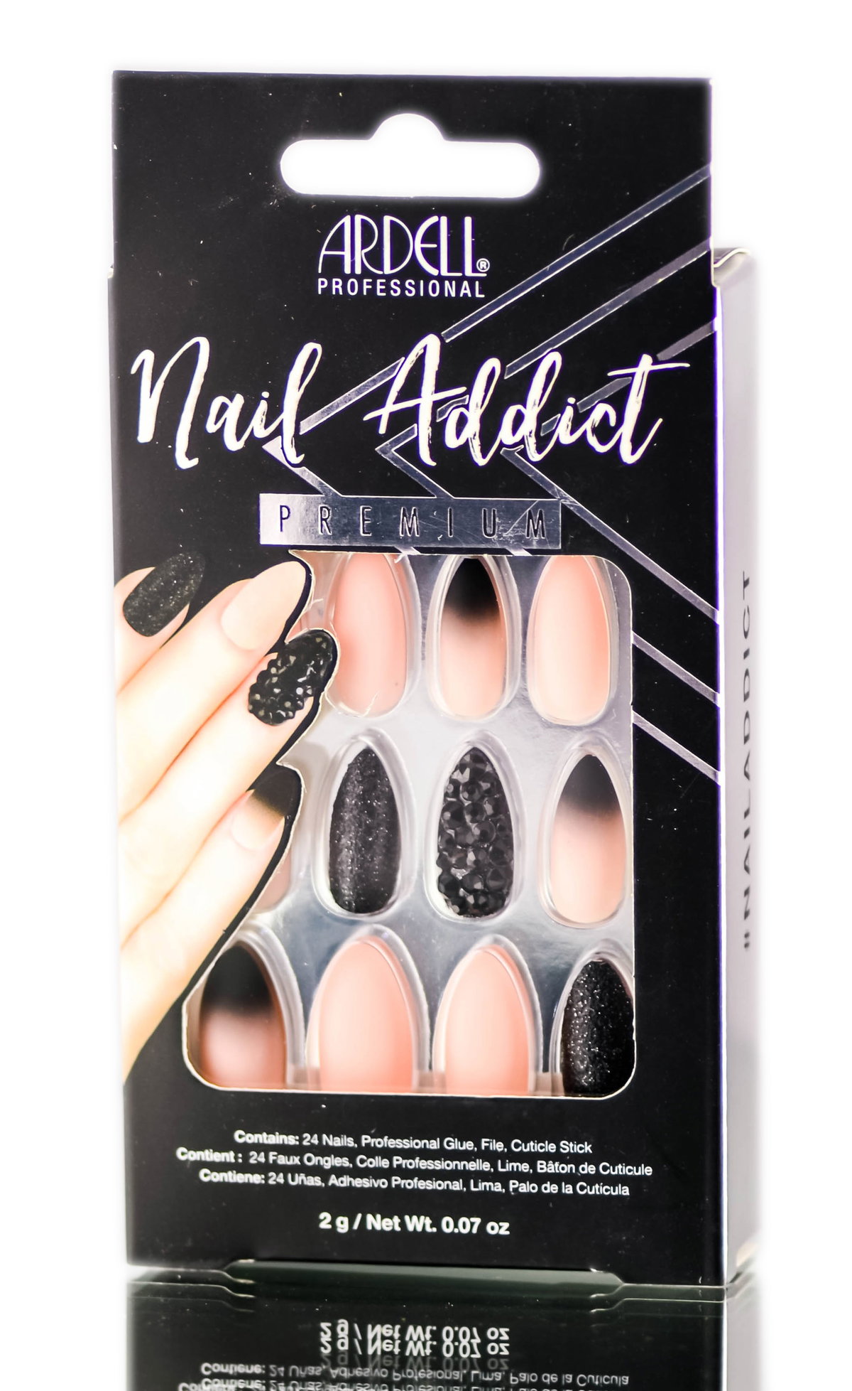 ard125-blk-std-omb - Ardell Nail Addict Premium Artificial Nail Set-image1 ard125-blk-std-omb - Ardell Nail Addict Premium Artificial Nail Set-image1