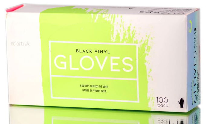 Colortrak Black Vinyl Gloves