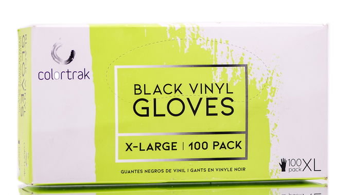 Colortrak Black Vinyl Gloves