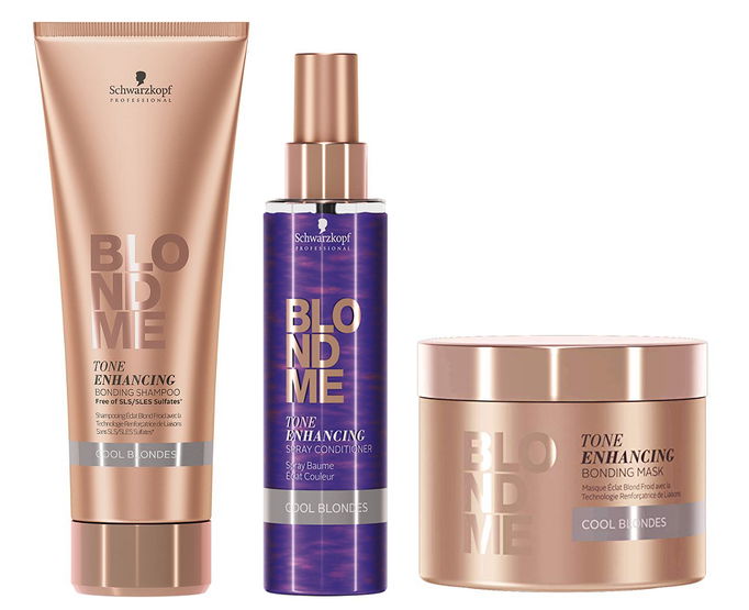 Schwarzkopf BlondMe Cool Blonde Bonding Shampoo, Mask & Spray Conditioner