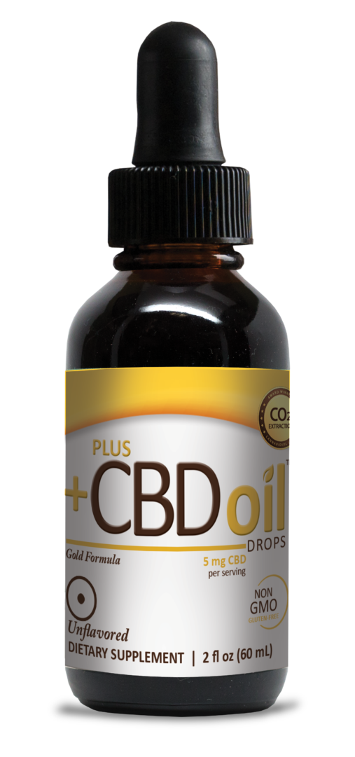 Plus +CBD Oil Gold Formula Unflavored Drops (5mg CBD)