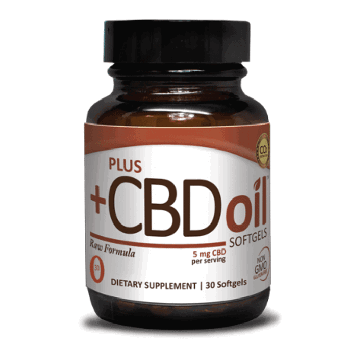 Plus +CBD Oil Hemp Softgels (Raw 5mg CBDA)