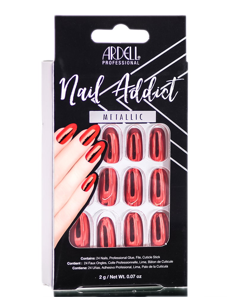 ard132-met-red - Ardell Nail Addict Metallic Artificial Nail Set -image1 ard132-met-red - Ardell Nail Addict Metallic Artificial Nail Set -image1